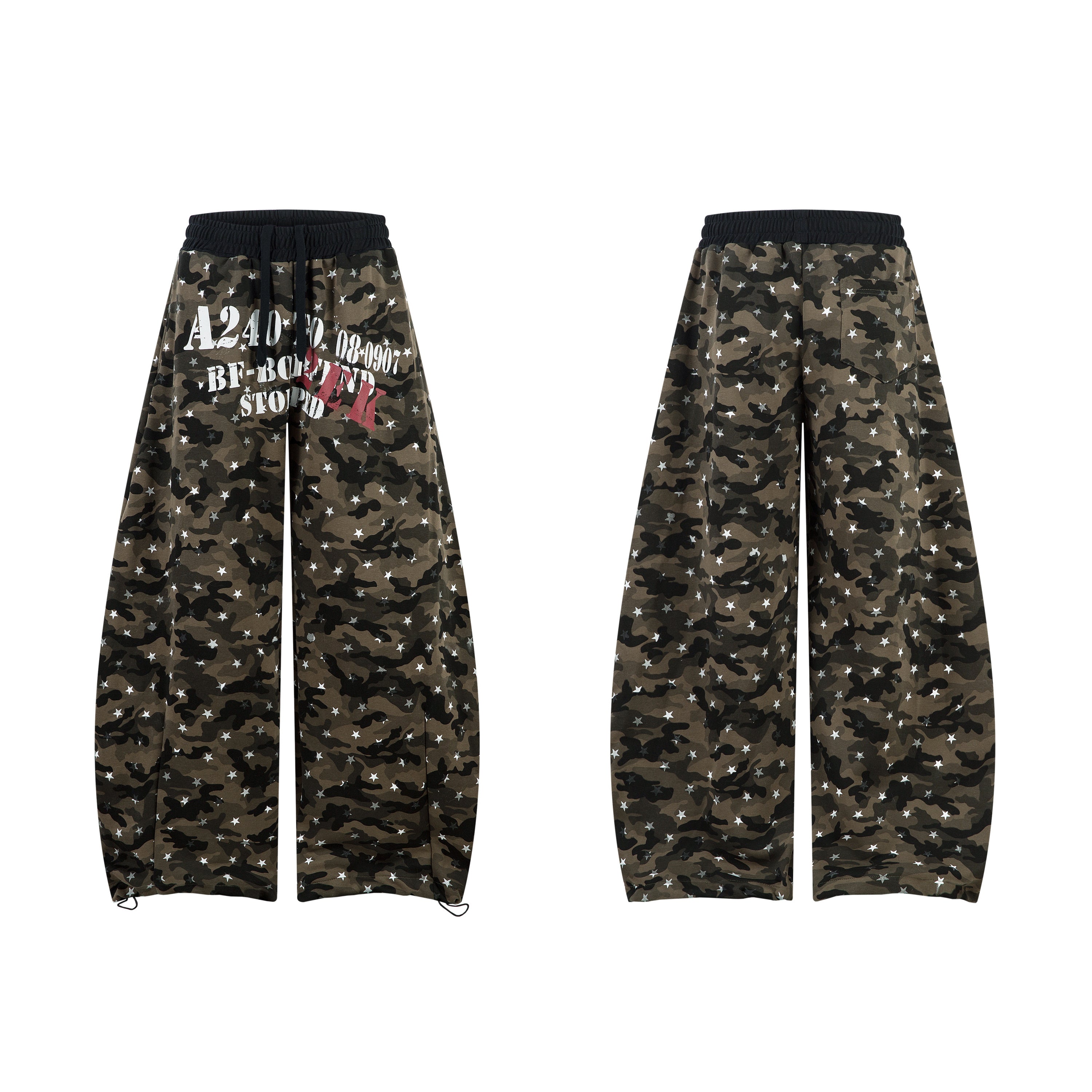 CapCabin Star Camo Wide-Leg Sweatpants