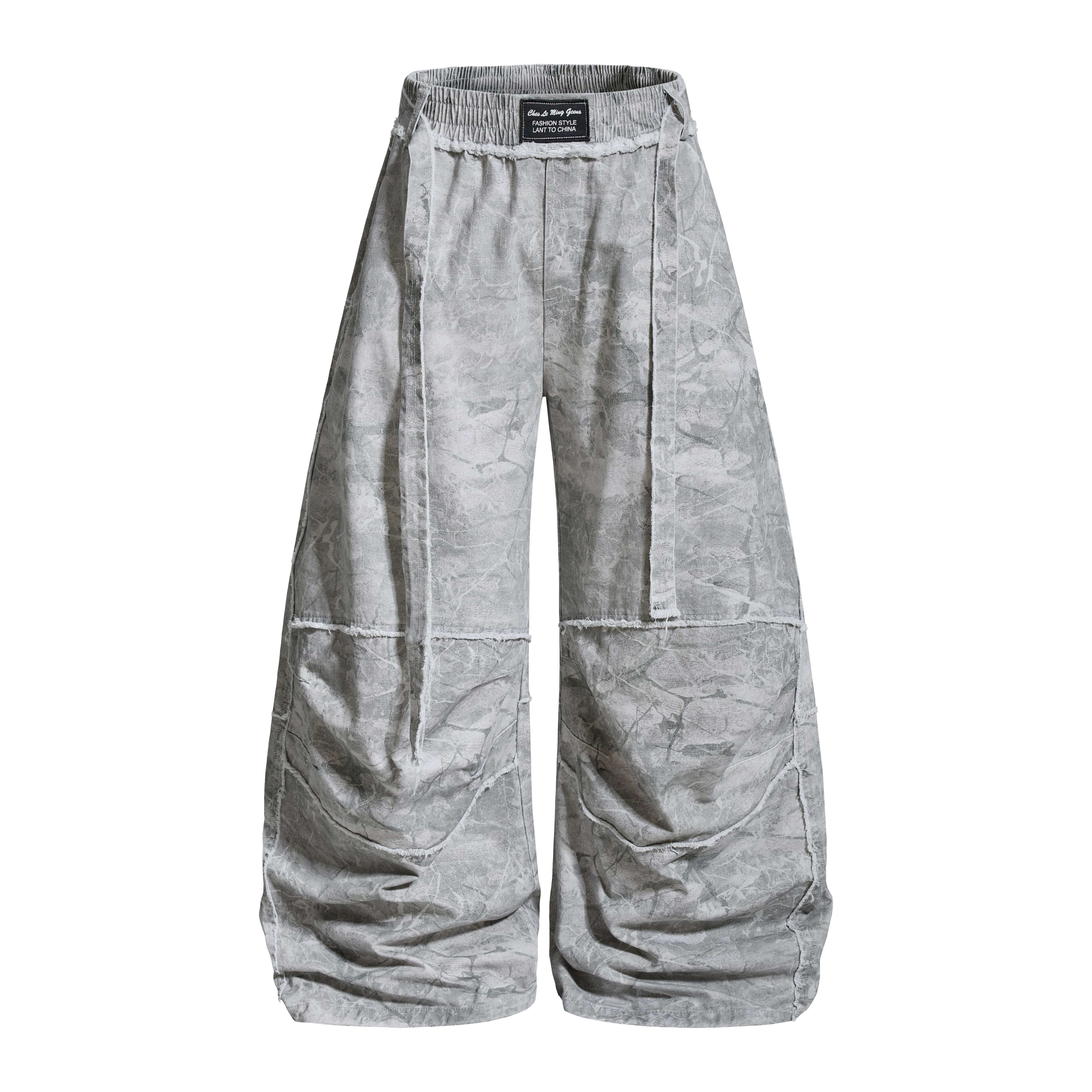CapCabin “Washed Marble Wide-Leg Pants”