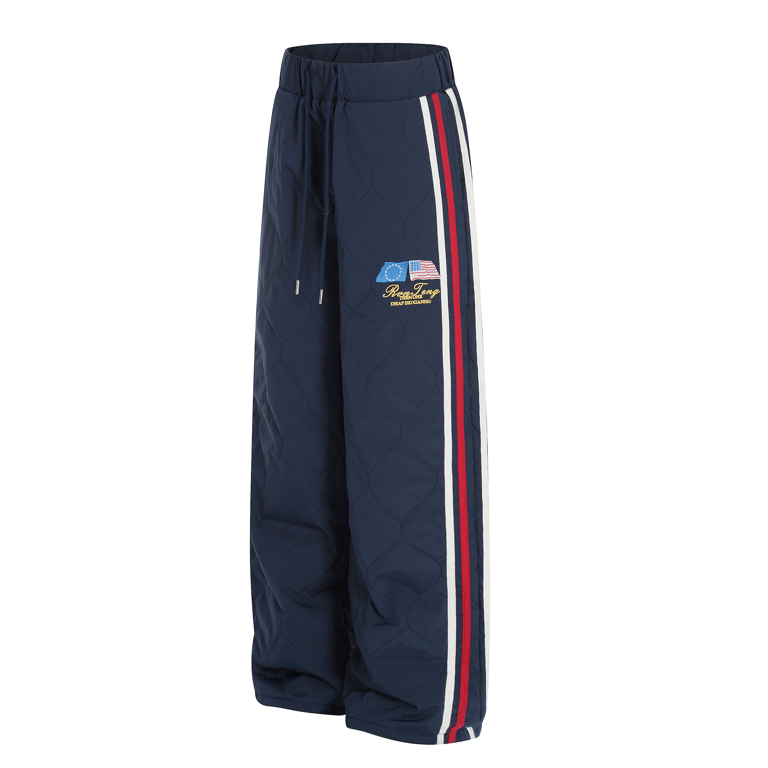 CapCabin Quilted Track Wide-Leg Pants