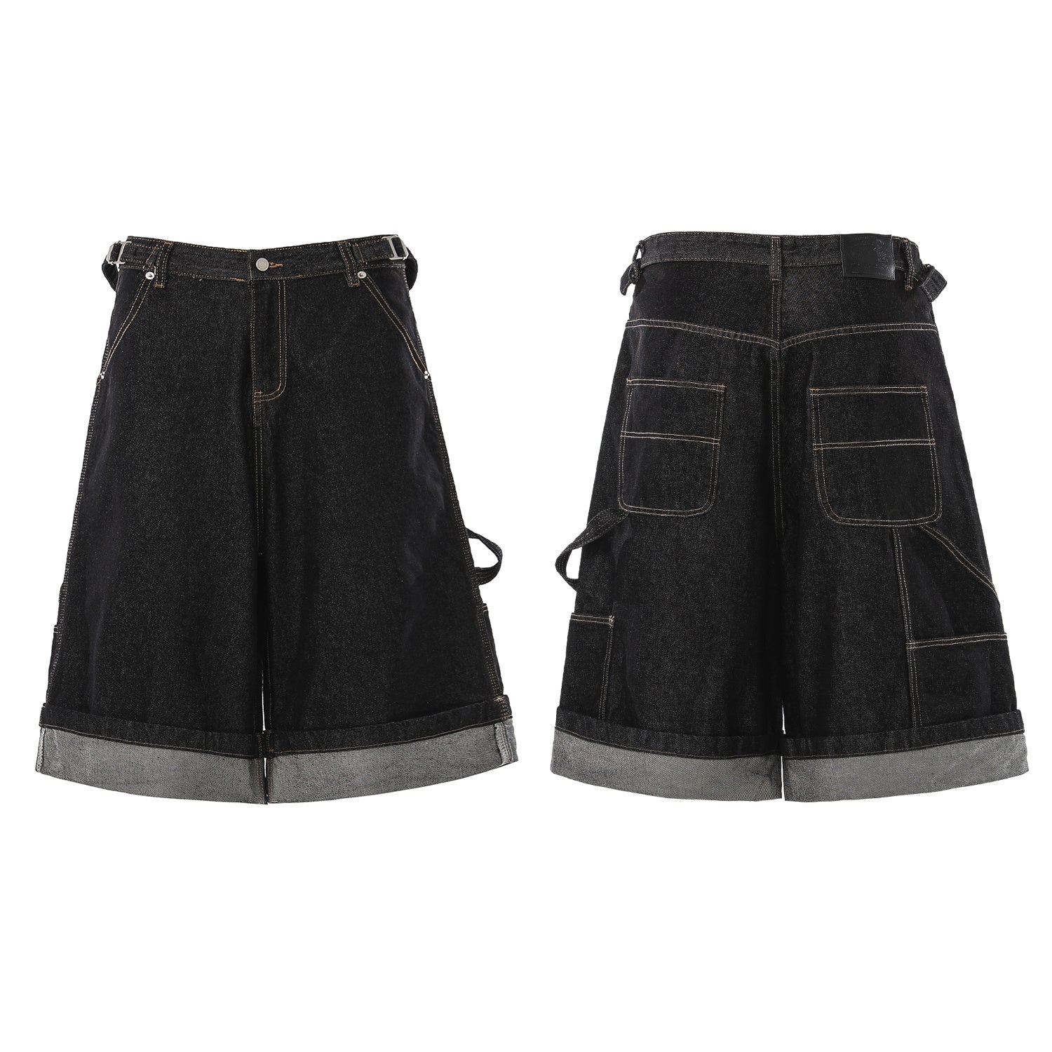 CapCabin “Raw Edge Denim Cargo Shorts”