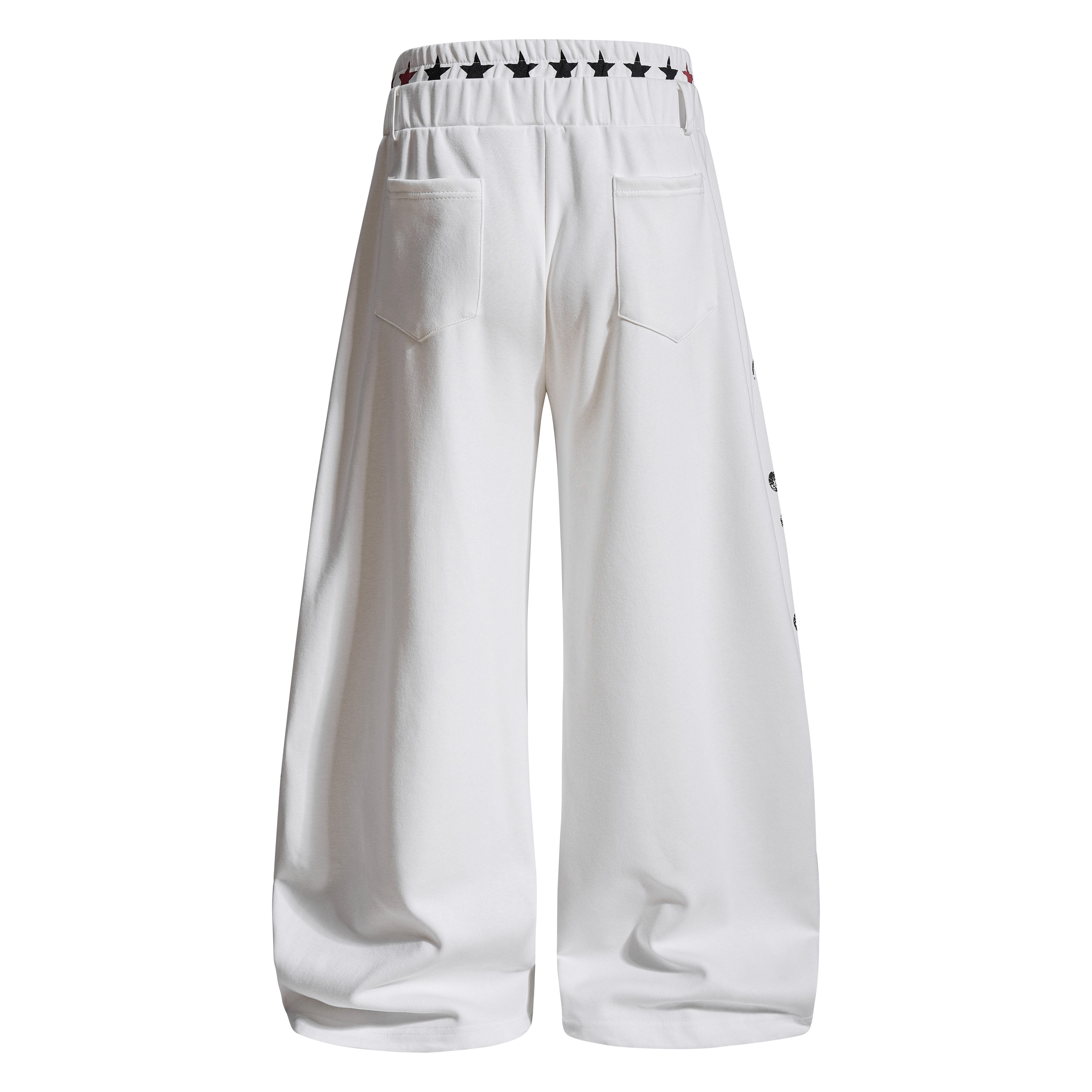 CapCabin Vintage Stripe Graphic Wide-Leg Pants
